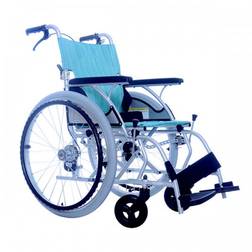 日本河村超輕量輪椅22"大轆(條形綠/紫) FHA-KA-CHL22-40B